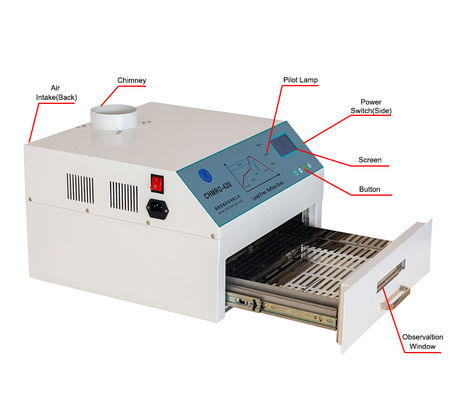 High Temperature 300mm Hot Air Solder Reflow Oven Machine At Home